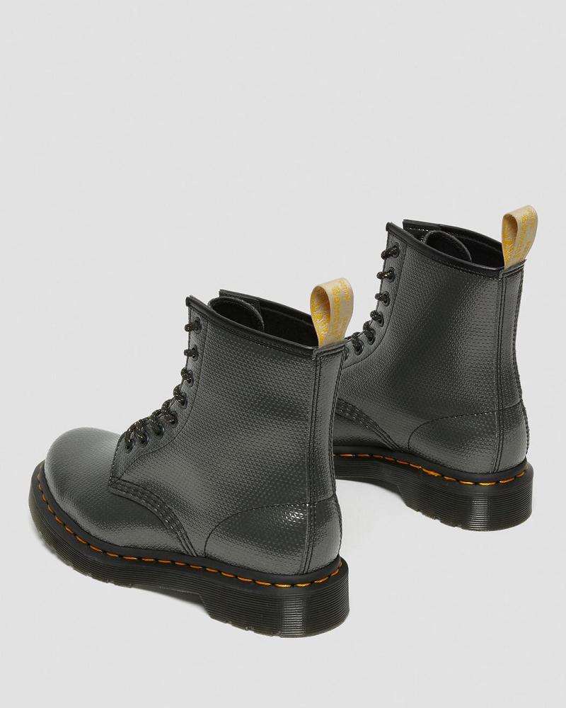 Dr Martens Vegan 1460 Metallic Emboss Snørestøvletter Dame Grå | Norge 555RVD